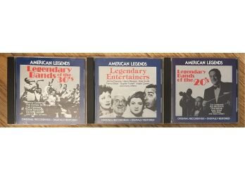 3 AMERICAN LEGENDS Legendary Band CDS 1920s 1930s & Entertainers.