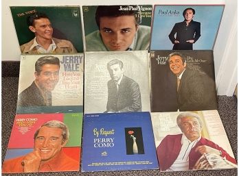 9 Record Lot Jerry Vale Perry Como Jean Paul Vignon Sinatra Anka