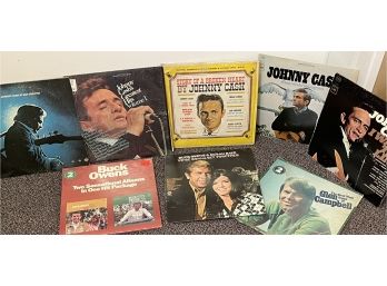 5 Johnny Cash 2 Buck Owens, 1  Glen Campbell. Lp Records