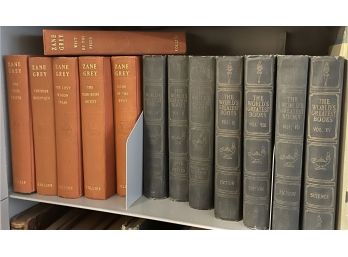 Book Shelf Of Vintage Zane Grey And 7 Of The WorldsGreatest Books (partial Set)