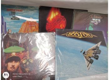 LP 33 5 Rock Records YES Classic, Outlaws Bring It Back Alive, Boston Third Stage, Seals And Croft Little Feat