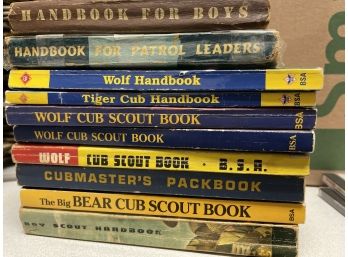 Lot Of 10 Scout Scouting Books Cub Wolf Tiger Patrol Leaders Handbook For Boys And Others.
