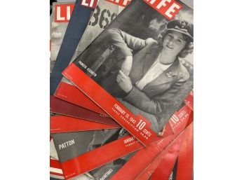 Lot Of 10 Life War Era Magazines 1943-1946 GREAT ADVERTISEMENTS Coke, Lucky Strike, Camel,