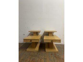 Pair Of Mid Century Modern 3-tier End Tables By Lane