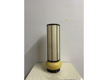 Porcelain And Metal Frame Lamp With Vellum Shade