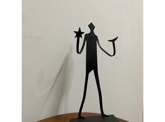 Hand Painted Steel Sculpture, Signed. 'Pierre' By Claudine Buell