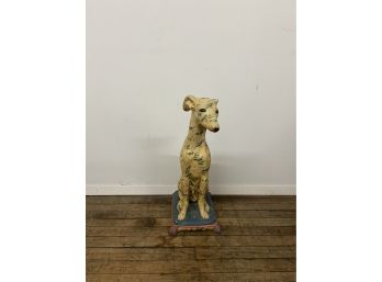 Hand Painted Greyhound. Plaster Dog Figure