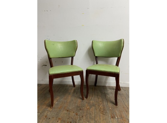 Pair Of Leather Kitchenette Chairs