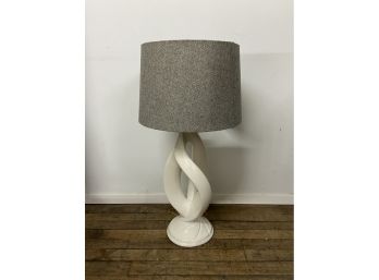 Vintage White Ceramic Table Lamp With Shade