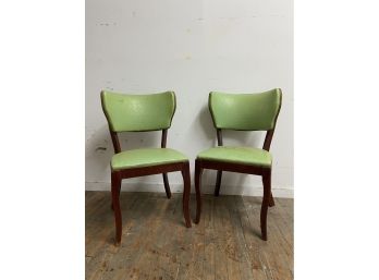 Pair Of Leather Kitchenette Chairs