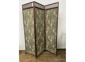 Asian 3 Panel Vintage Fabric Room Divider