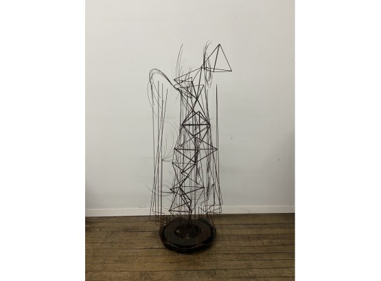 Elaborate Wire Sculpture On Found Iron Base