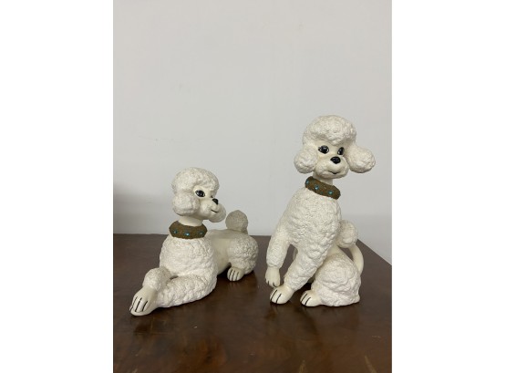 Pair Of Hollywood Regency Poodle Figurines By Marlene