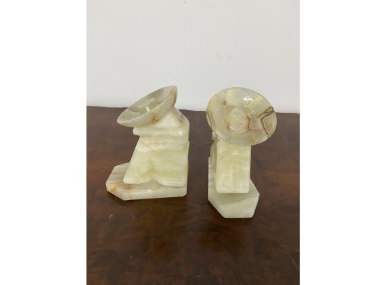 Pair Of Heavy Marble Book Ends