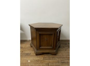 Vintage Hexagonal End Table With Storage