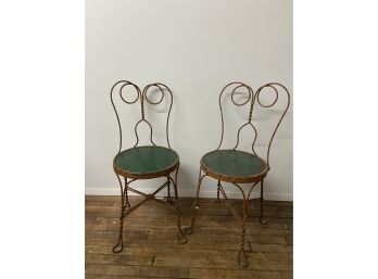 Pair Of Metal Bistro Style Chairs