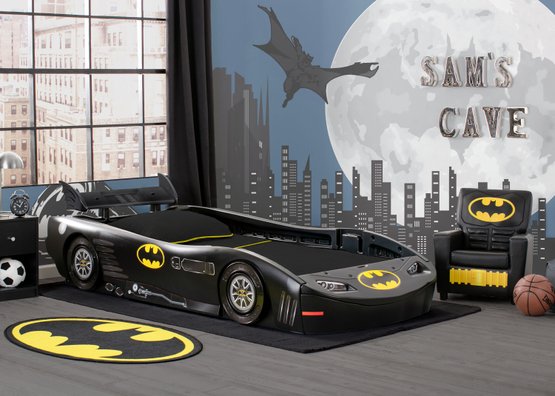 DC Comics Batman Batmobile Car Shaped Plastic Kids Twin Bed