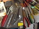 Tools (drill Bits, Screw Drivers, Ratchet Parts, Measureing Tape And Other Vintage Tools)