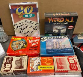 Lot Of Vintage Puzzles And Games New Sealed Weird Nj Trivia