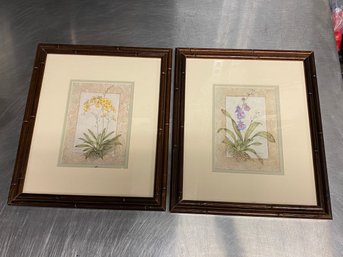 Lot Of 2 Floral Prints Nicely Framed