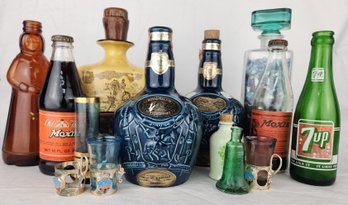 Vintage Decanters & Other Bottles & Shot Glasses