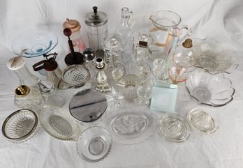 Lot Of Random Misc Glassware Wine Glasses, Bowls, Candleholders, Dishes & Lots More
