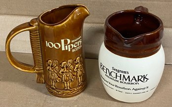 Seagrams 100 Pipers Scotch And Seagrams Bourbon Alcohol Liquor Advertising Pitcher