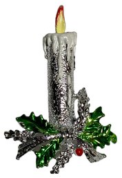 Holiday Christmas Candle Brooch Pin (218)