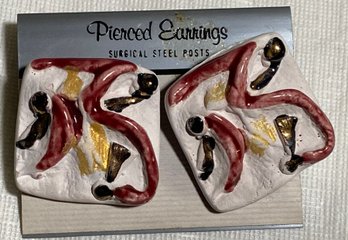 Ceramic Art Pierced Earrings (216)