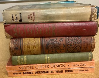Antique Vintage Book Lot Random Misc Model Glider Pilgrims Progress