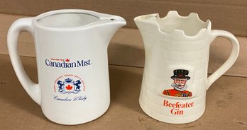 Canadian Mist Whisky And Beefeater Gin Alcohol Liquor Advertising Pitcher