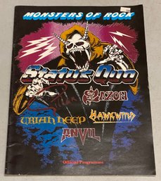 Monsters Of Rock Tour Souvenir Program Vintage 1982 Anvil Uriah Heep Saxon