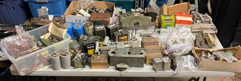 Large Vintage Lot Of Electronics Parts Ham Radio, Tv, Stereo, Turntables Sprague, Western Electric, Stancor