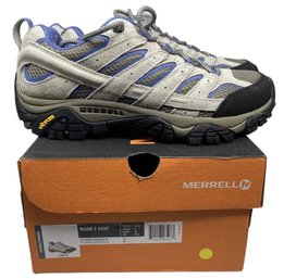 Merrell Women's Moab 2 Vent Hiking Shoes Boots Sneakers Size 8.5 Aluminum/Marlin J06018