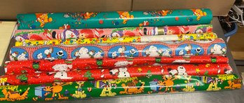 Lot Of Vintage Wrapping Paper Garfield Snoopy Winnie The Pooh 1960's-1980's