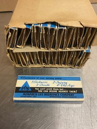 Case Of Vintage Monarch's Life Insurance Matches Advertising