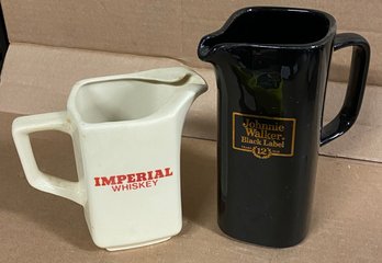 Johnnie Walker Black Label And Imperial Whiskey Alcohol Liquor Advertising Pitcher