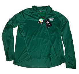 ,New York Jets Women's 1/4 Zip Shirt Nike Dri Fit Long Sleeve Slim Fit Size XL
