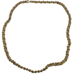 Distressed Leather And Intertwined Curb Chain Necklace (41)