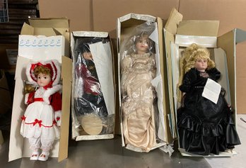 Lot Of 4 Porcelain Dolls