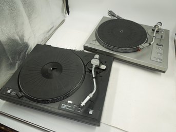 Pair Of Vintage Turntables / LP Record Players - Sanyo & Garrard