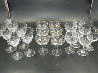 Nice Glassware Lot - Lunnimarc & Gold Rimmed Glasses