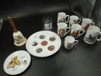 Norman Rockwell Collectibles Mugs, Plates & Bell