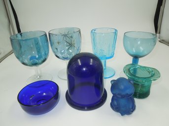 Vintage Blue Glassware / Glass Lot