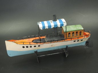 Metal Art Decor Steamboat Model - 14.25' Long & 7' Tall