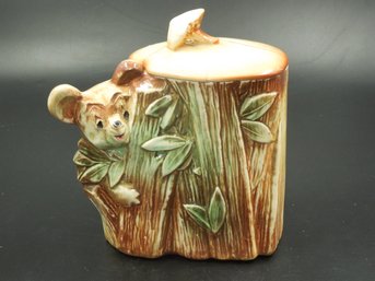Vintage McCoy Koala Themed Cookie Jar With Lid - 8.5' Tall - Lid Repaired In The Past