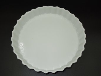 9.75' Diameter White Porcelain Quish Tart Pie Baking Dish - Made In France