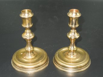Pair Of Vintage Baldwin Brass Candle Stick Holders - 6' Tall