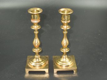 Pair Of Vintage 7.25' Tall Brass Candle Stick Holders