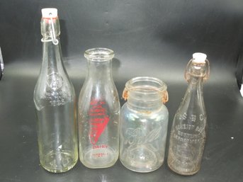 Vintage Bottles Lot - Geyer Freres, Ball Ideal, Carrlands Dairy & Adam Scheidt Brewing Co.